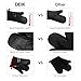DEIK Oven Mitts, Non-slip Kitchen Mitts with Heat Resistant up to 464°F, Cooking Gloves Larger and Longer for Baking, Barbecue, Grilling, Black, 1 Pair