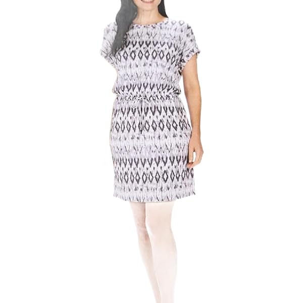 hilary radley ladies' short sleeve dress Hilary Radley Womens Short Sleeve Dress Size: M, Color: Lavender&Off-White, Women's, Size: Medium