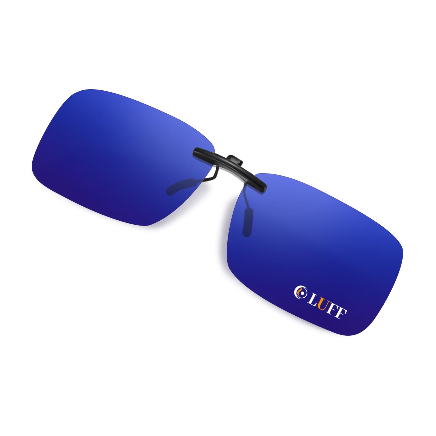 LUFF Clip On Sunglasses Polarised Over Prescription Glasses for Men Women - 4g Ultra-Lightweight, Secure Snap-On Fit, HD Anti-Glare UV400 Protection for Driving Fishing Blue 58 * 37mm