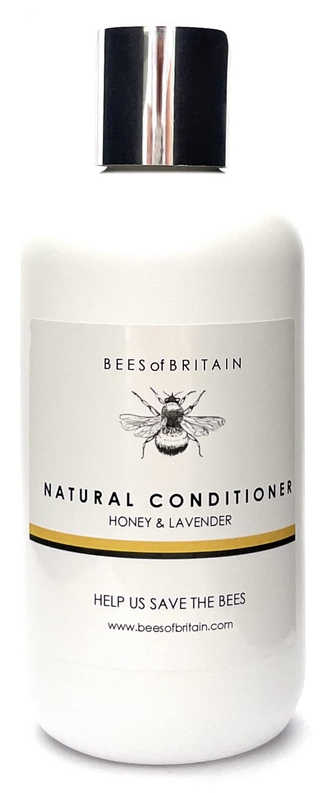 BEES of BRITAIN Honey & Lavender Natural Conditioner – with Pure Wildflower Honey – pH 5.5 Scalp-Neutral & Silicone-Free – 99% Natural Origin – Weightless Moisture & Shine – UK Made – 250ml