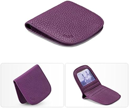 Unisex Leather Slim Front Pocket Wallet with Id Window and 4 Card Slots