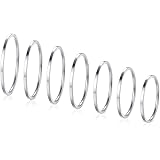 FOCALOOK28 PCS Knuckle Ring Set 1MM Stainless Steel Women's Thin Plain Band Stacking Midi Finger Rings Set Comfort Fit Silver/Black/Gold/Rose Tone Size 4-10Recycled Claim Standard Blended