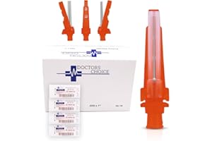 DOCTORS CHOICE Safety Needles Luer Lock Compatible (100, 25G x 1 Inch