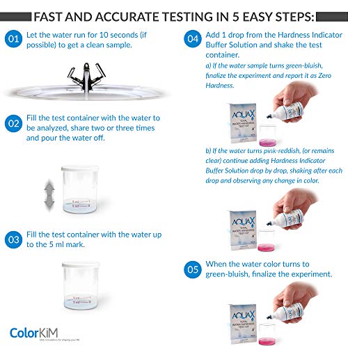 Total Water Hardness Test for Pool, Aquarium, and Drinking Water, and