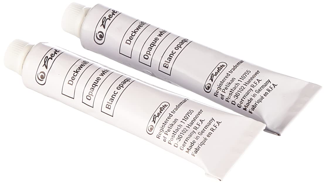 Herlitz Opaque White Paint, 2 Tubes of 7.5 ml.