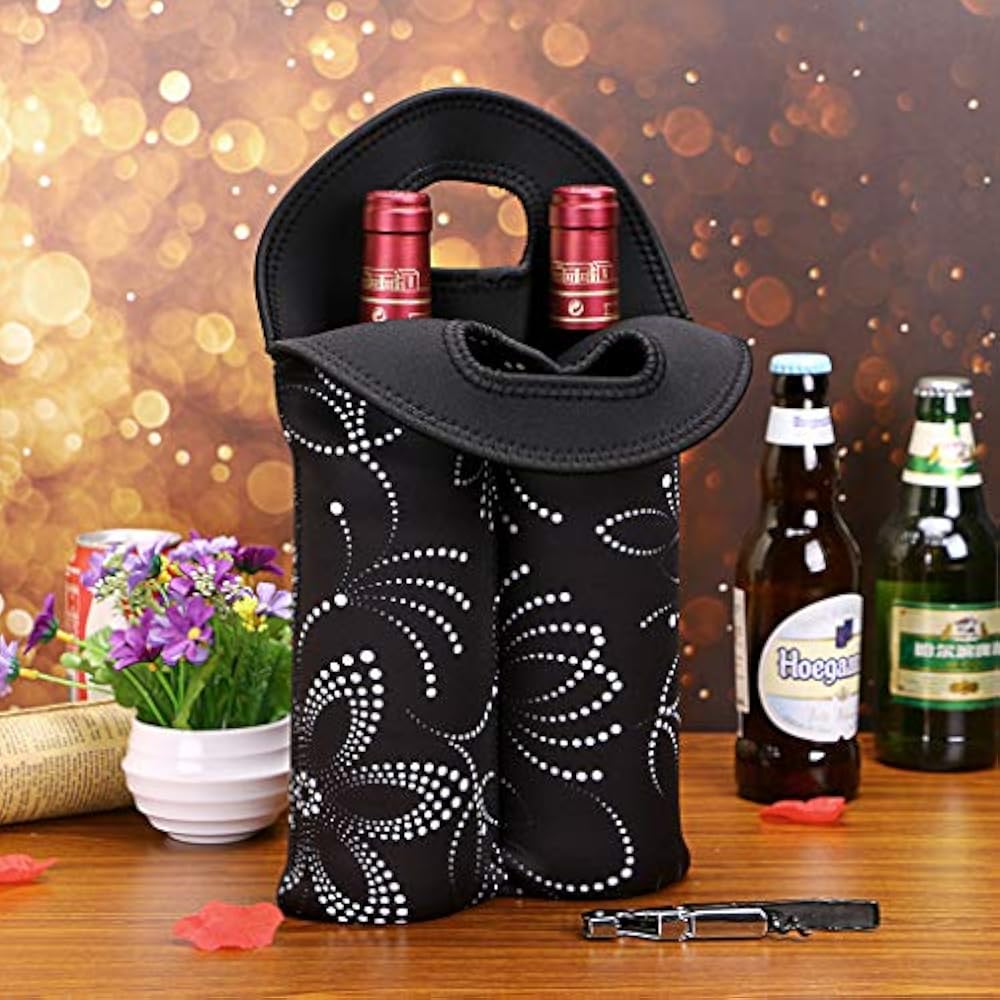 Bar Tools & Drinkware 2Bottle Wine Tote Insulated Neoprene Cooler Bag