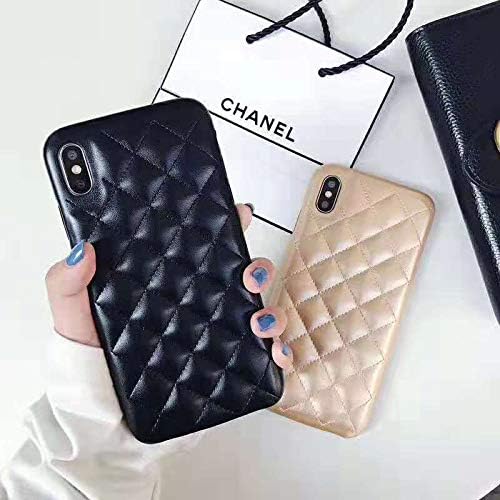iPhoneXR - New Elegant Luxury Designer PU Leather Classic Monogram Style Protective Case Cover Anti Scratch Drop Protection for Apple iPhone XR (Black)