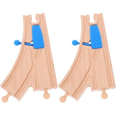 Lot De 2 Rails En Bois Souples Avec Interrupteurs - Extension Chemin De Fer Pour Enfants Dès 3 Ans