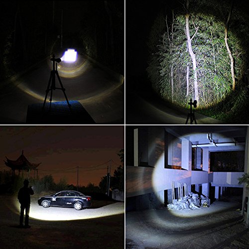 Emergency Flashlight Rechargeable LED Working Lantern Warning Light Waterproof Adjustable Focus Zoomable Torch Lamp Cree XPE Tactical For Home, Auto, Camping, Hiking With Charger and 18650 Battery