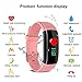 Fitness Tracker, Ouliou Activity Tracker with Heart Rate Monitor,Blood Pressure Monitor, IP67 Waterproof, Step Counter,Calorie Counter, Sleep Monitor for Kids/Woman/Man iOS Android(Pink)
