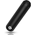 Rose Sex Toy Bullet Vibrator, Mini Bullet Vibrator for Women with 10Vibrations, Full Silicone Clit Vibrator Massager with Rose Tip for Nipple Stimulation, Female Finger Lipstick Pocket Vibrator, Black