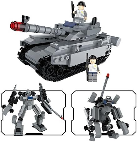 Army Light Fighting Battle Tank with Minifigures-- Military Building Block Toy 383 Pieces Christmas Birthday Gift