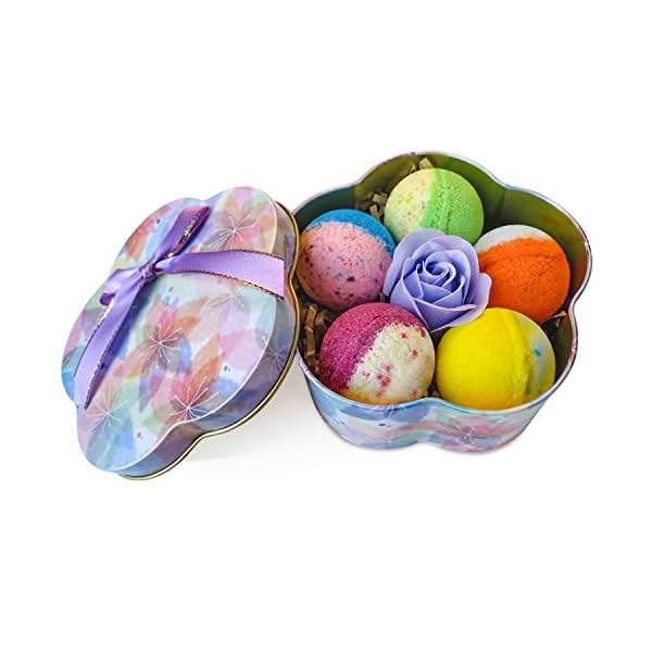 5+1 Bath Bombs Gift Set, 100% Handmade Pure Essential Oil Bath Bombs, Fizzy Spa for Moisturing Skin, Best Gift Choice…