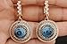 Turkish Handmade Jewelry Round Shape London Blue and Round Cut Topaz 925 Sterling Silver Dangle/Drop Earrings