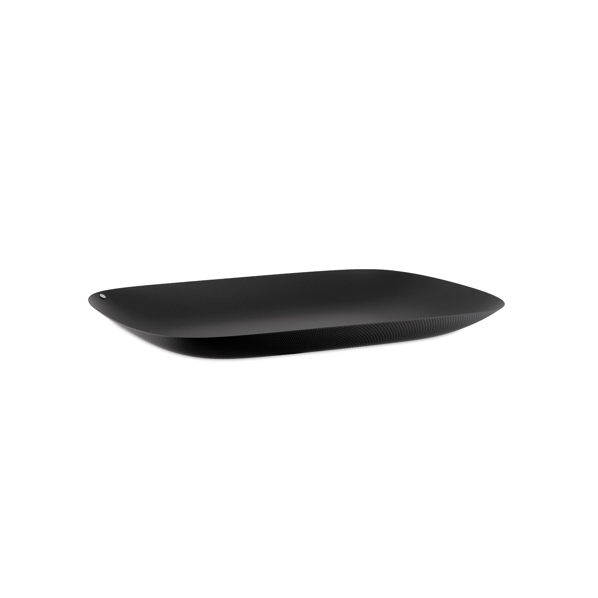Alessi Moiré Mw70 Bt - Design Rectangular Tray In Steel Coloured With Epoxy Resin, Black With Relief Decoration