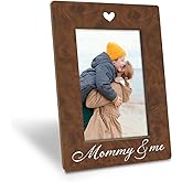 EDQAWN Mommy & Me Picture Frame, Birthday Gifts for Mom from Daughter Son, Home and Office Desk Top Decorations, Mother's Day Gifts Wooden Photo Frame Fitting a 4 x 6 Inch Photo