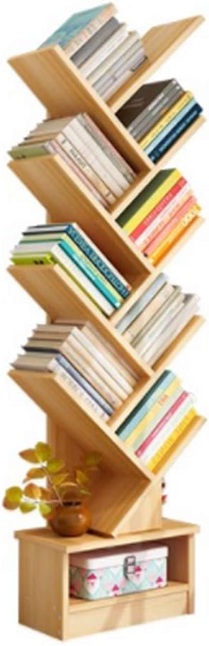 BAIYIQ Shelf Storage rack Bookshelf floor tree creative multi-function bookshelf bookcase storage shelf 9 layers 37 * 18 * 148cm Niamey walnut color-NiameyWalnut