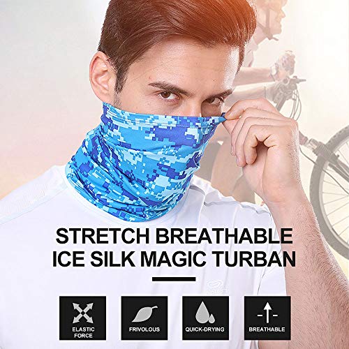 Face Mask UV Protection Neck Gaiter Head Wrap Seamless Scarf Mask Headbands Half Face Mask for Dust, Windproof Sunscreen Breathable Thin Multifunctional Telescopic for Men Women (Gray)