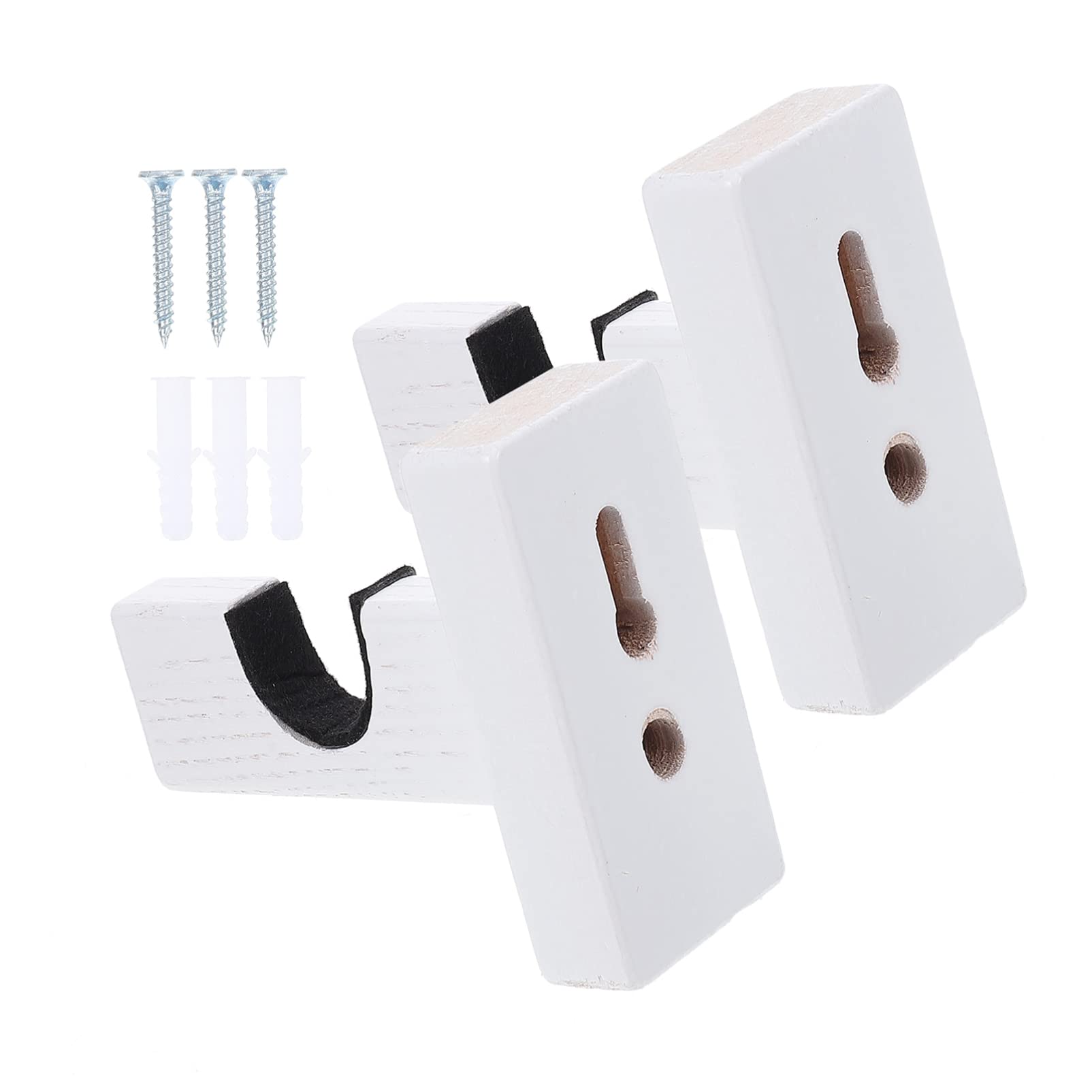 Gatuida Wall Mount Baseball Bat Holder: 2pcs Wall Mount Clothes Rack Baseball Bat Display Rack Horizontal Bets Handmade Accessories Clothes (White)