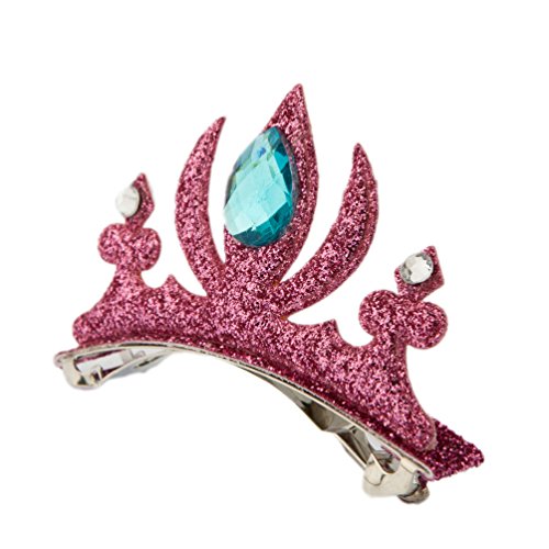 GLITTERFIT Girls Snow Queen Princess Sparkling Crown Hair Clip for Kids - Pink