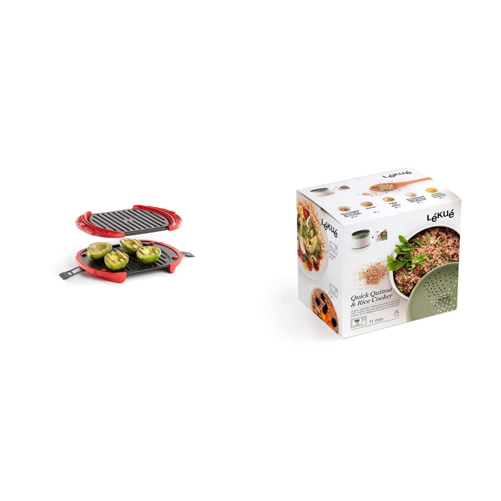 Lekue-0220600R14-Microwave-Grill-XL-Parrilla-para-microondas-Acero-Inoxidable-Recipiente-para-cocinar-Quinoa