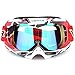 Motorcycle Motocross Goggles ATV Racing Goggles Dirt Bike Tactical Riding Motorbike Goggle Glasses, Bendable Windproof Dustproof Scratch Resistant Protective Safety Glasses (Red)