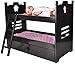 Naomi Home Kids Doll Bunk Bed with Trundle Espresso