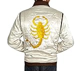 TAF Men's Drive Jacket with Golden Scorpion - Ryan Gosling Famous Scorpion Jacket (Large)