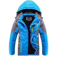 Ausom Fashion 2017 Winter Latest Boys Thicken Fleece Hooded Jacket Autumn Spring Blue 10 (Tag 150)