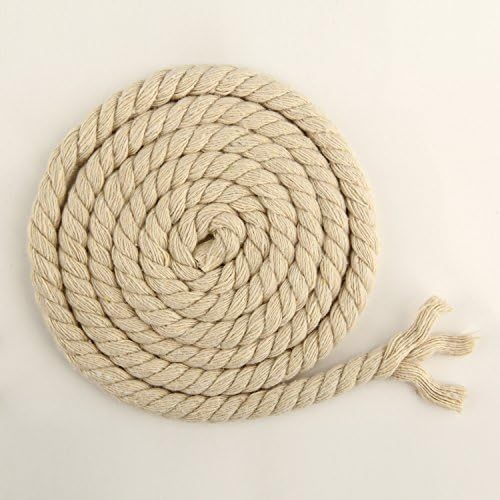 VVFi Beige Cotton Rope 5mm-20mm 100% Thick Cords for Handmade Decorative Accessories 10 Meters 33 ft (9mm)