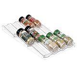 mDesign Spice Rack Drawer Organizer for Kitchen Storage to Hold Herbs, Seasonings - Clear