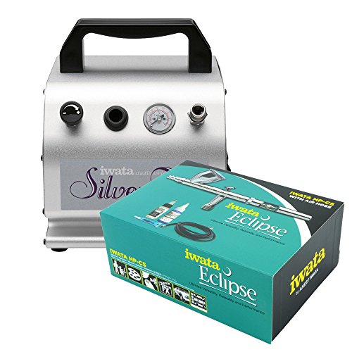 Iwata Eclipse HP-CS Airbrushing System with Silver Jet Air Compressor