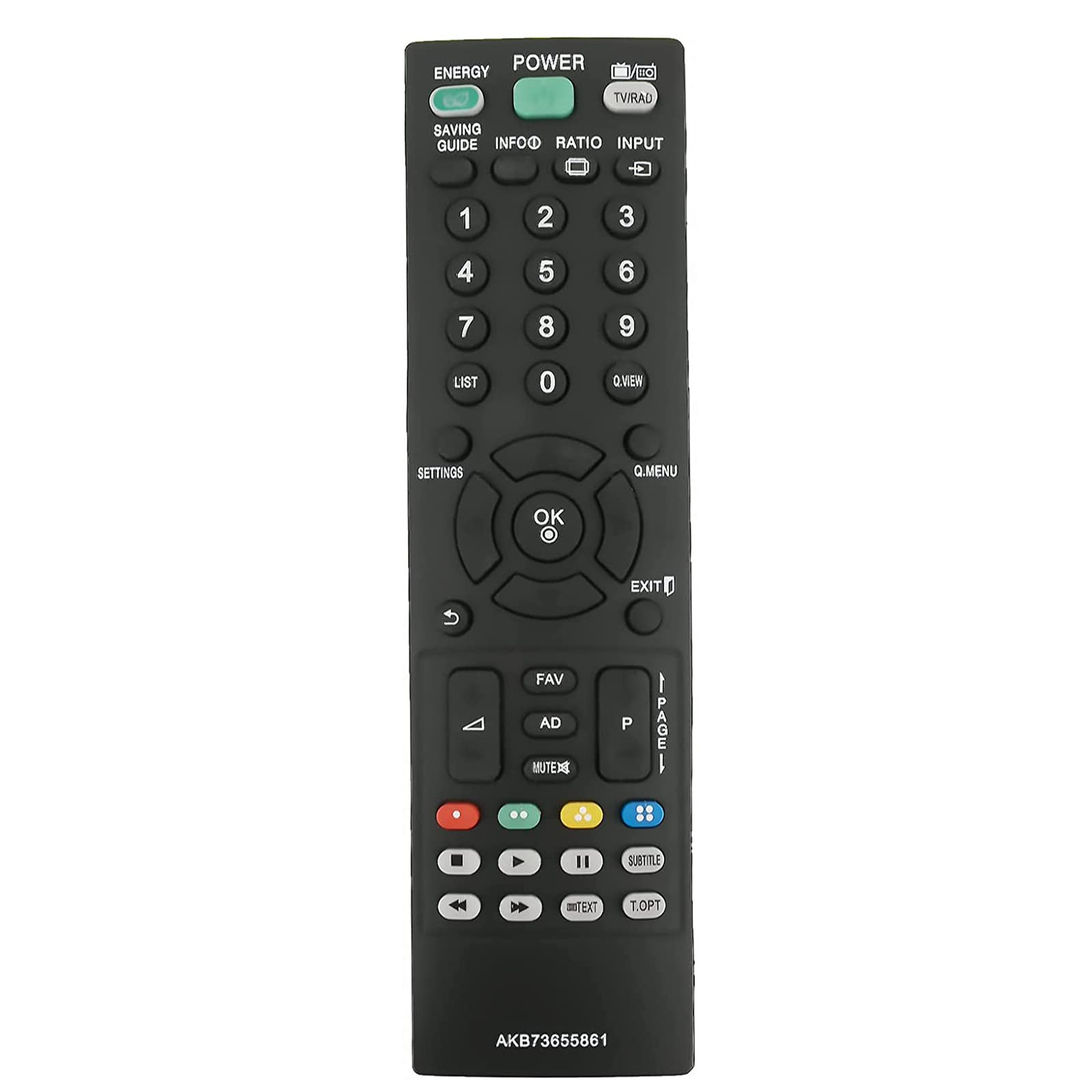 VINABTY AKB73655861 Replacement Remote Control Compatible with LG TV 32LS5600 32LS560S 32LS562T 37LS5600 37LS560S 37LS560T 37LS561S 32LS5610 32LS561S 32LS561T 32LS5620 32LS562S Sub AKB73655802