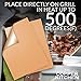 The Copper Kitchen Copper Grill Mat Set of 2 + Basting Brush - 100% Non-Stick BBQ Grill Mat Gold - Easy to Clean and Reusable