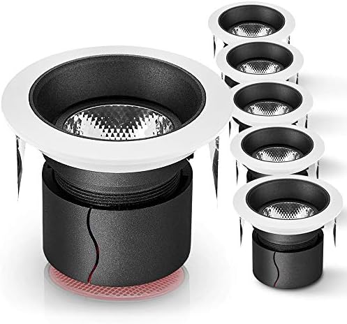 SCON 12W 3" Downlight Special Design Directional Dimmable LED Gimbal Recessed Light (3000K)(6 Pack)