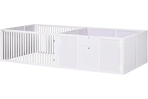 PawHut Whelping Box for Dogs Built for Mother's Comfort, Dog Whelping Pen with Removable Doors, Puppy Playpen for Indoors, Newborn Puppy Supplies & Essentials, 81" x 39" x 20", White