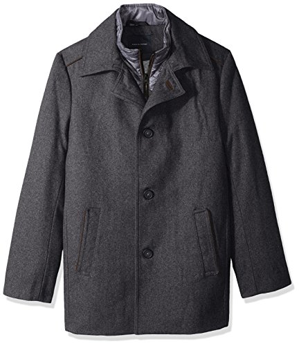 Tommy Hilfiger Men's Briggs 32 Inch Top Coat with Quilted Bib, Charcoal, 44L
