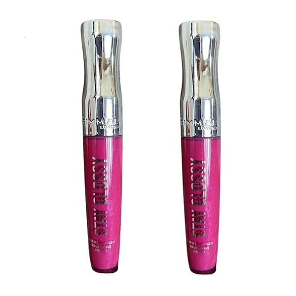 PACK OF 2 RIMMEL STAY GLOSSY 6HR LIP GLOSS, THE FUTURE IS PINK # 360