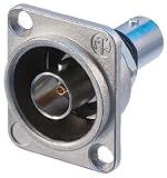 Neutrik NBB75DFI Panel Jack BNC D-Style Feed-Through Isolated Nickel Finish