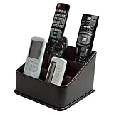 JackCubeDesign Remote Control Holder, TV Remote Caddy Organizer, Storage Controller with 3 Spacious Compartments(Brown) - MK122