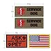 Petvins Service Dog Patch for Vest Harness Backpack K9 Morale Badge Tactical Hook and Loop in Training USA Back Embroidered Tag