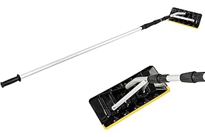 IRONMAX Telescoping Snow Roof Rake, 21’ Lightweight Aluminum Snow Removal Tool with Extendable Pole and Poly Blade for Metal 