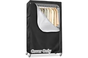 Minhe Clothing Rack Cover 210D Oxford Cloth Heavy Duty Garment Storage Cover for Wardrobe Organisation Dust and Pet Hair Prot