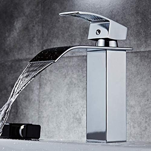 GROHES Waterfall Basin Sink Mixer Tap Bathroom Lever Single Handle Chrome Leadless Brass Faucet Basin Tap Sink Mixer
