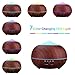 Uni Home Aromatherapy Essential Oil Diffuser, 400ml Wood Grain Humidifier with Color LED Lights Changing & 4 Timer Settings, Waterless Auto Shut-Off for Baby, Bedroom, Spa(Brown Wood Grain)