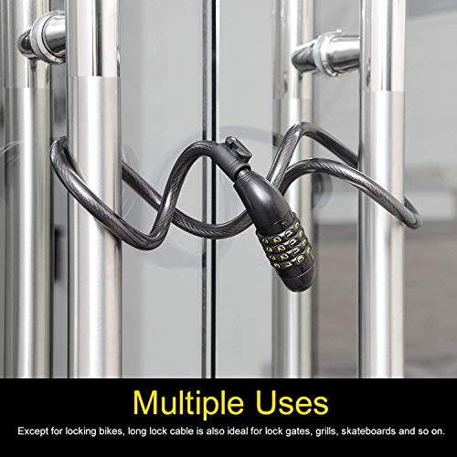image for TOPLUS Bike Cable Lock, Heavy Duty 4-Digit Bicycle Lock Cable Lock Bik