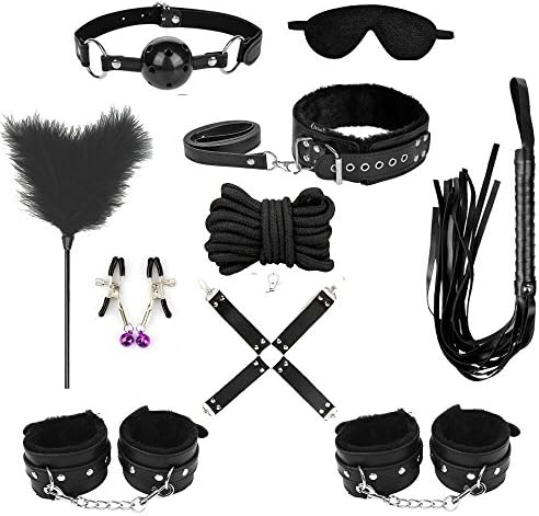 10 PCS/Set Massage Tools B`D`S`M B-ö-ň-dàgé Fétîsh Kits for Male Female (Black1)