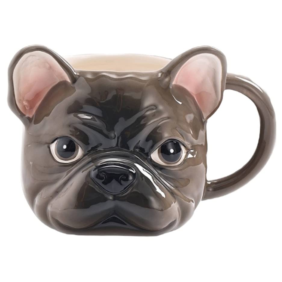 Caribou Living French Bulldog Frenchie Novelty 3D Dog Shaped Mug Cup for Hot Drinks, Tea, Coffee, Hot Chocolate Beverage