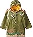 Kidorable Green Dinosaur PU All-Weather Raincoat for Boys With Fun Dino Spikes and Volcano, 4/5
