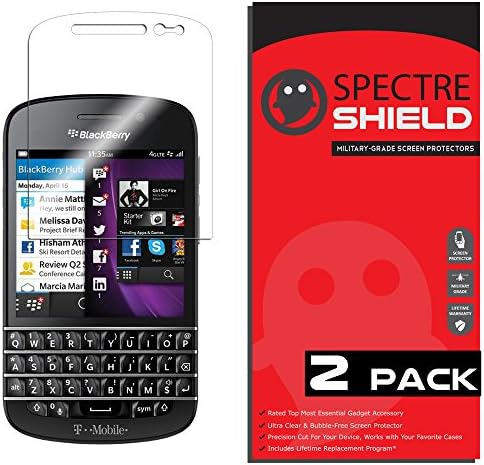 Spectre Shield (2-Pack) Screen Protector for BlackBerry Q10 Screen Protector Case Friendly Accessories Flexible Full Coverage Clear TPU Film